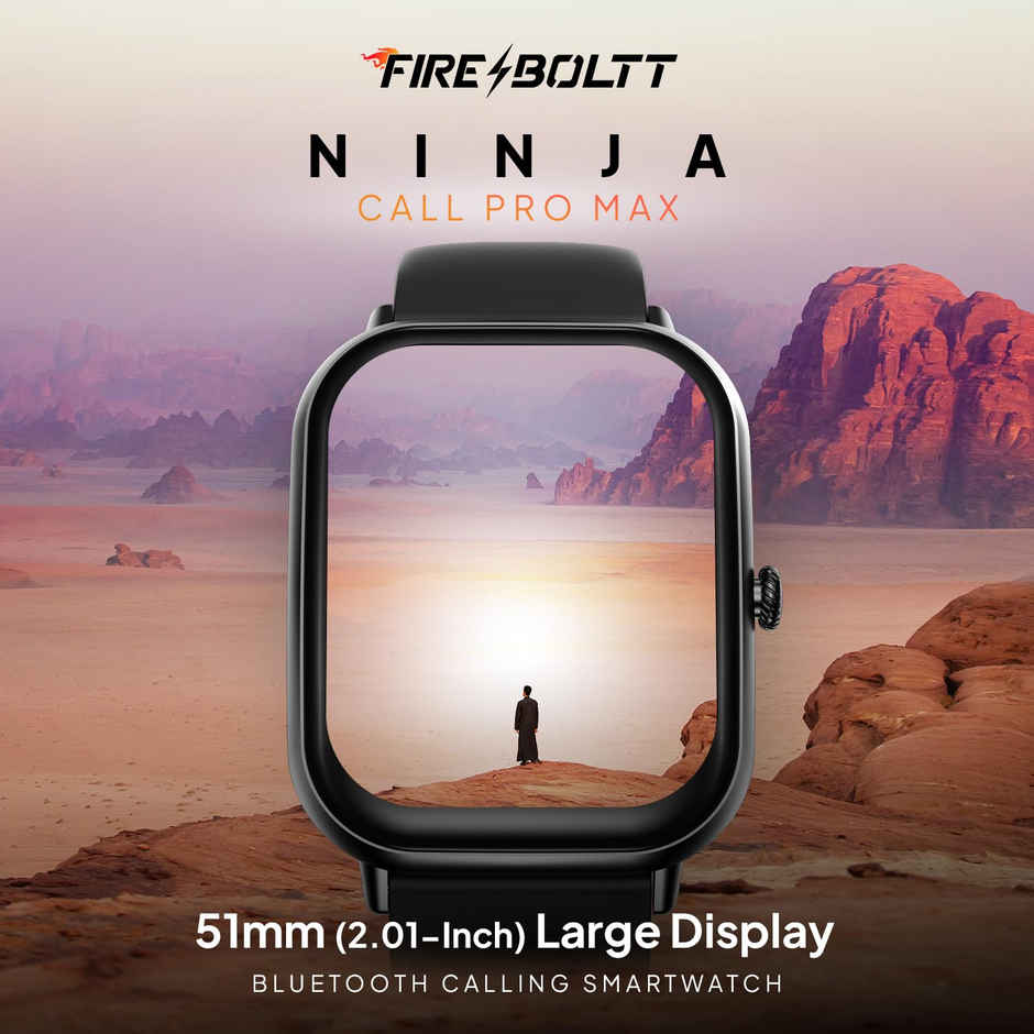 Fire-Boltt Ninja Call Pro Max Smartwatch | 2.01" Display | BT Calling - Black