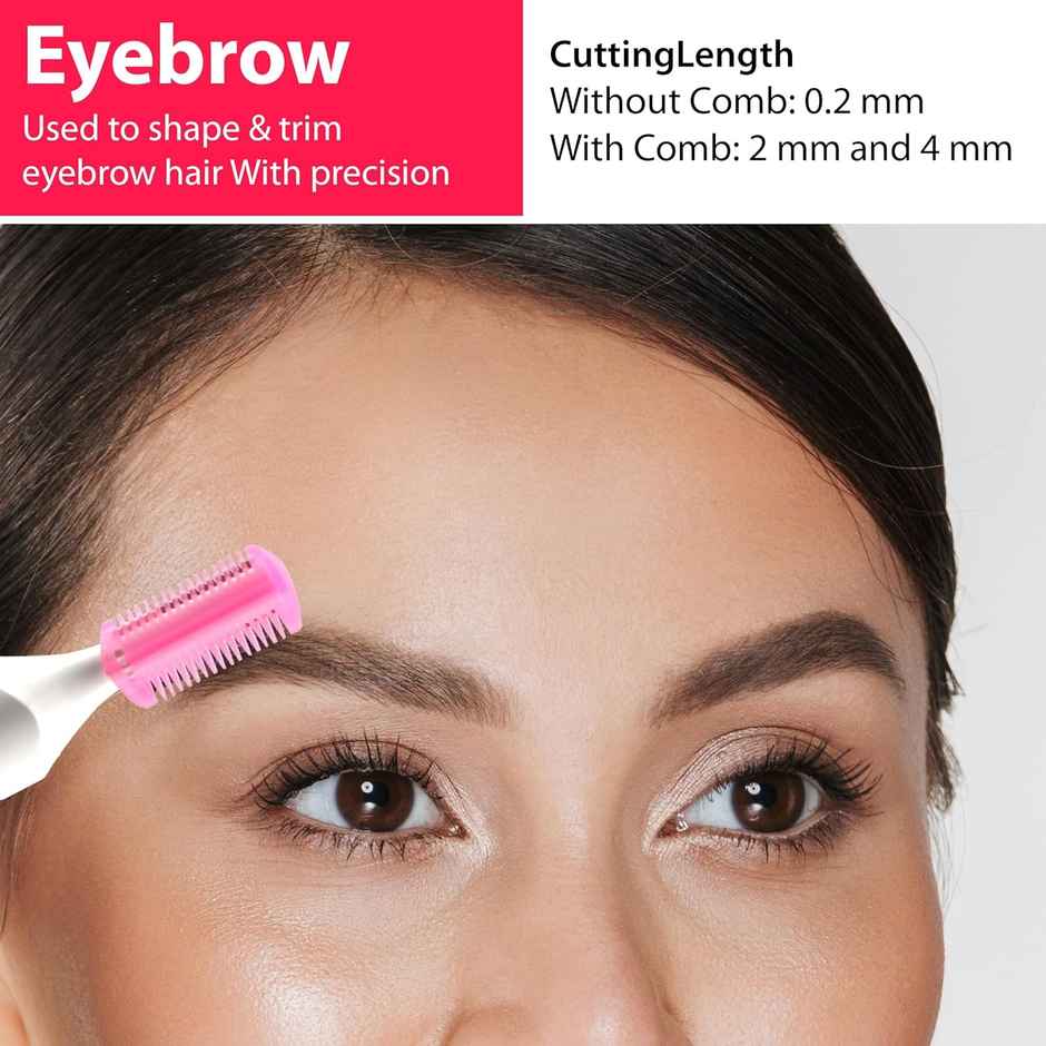 Agaro Rechargeable 3-In-1 Multi Trimmer For Women Hair Remover Face, Leg, Eyebrow