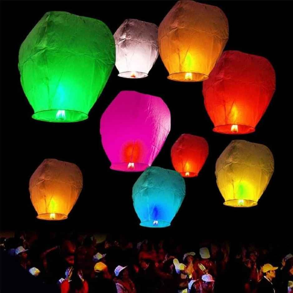 Sky Lantern | Pack of 3 | Assorted Colour | DiaCraft