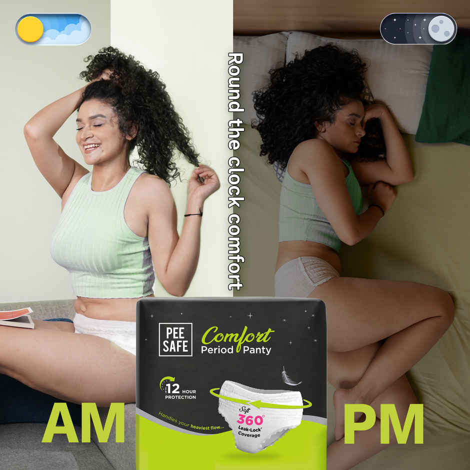 Pee Safe Disposable Leak-Proof Period Panty|Seamless, Comfortable for Day & Night Protection (L-XL) Combo