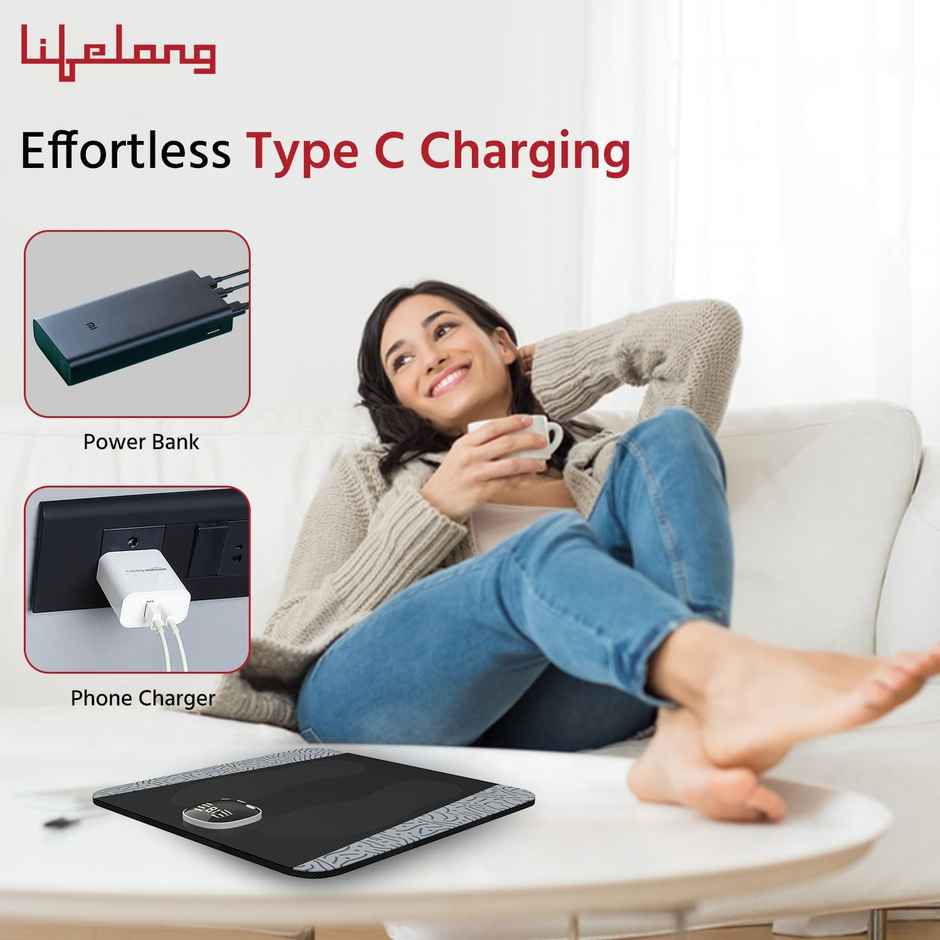 Lifelong Ems Electric Foot Massager Machine For Pain Relief-8 Modes Intensity Levels-Rechargeable