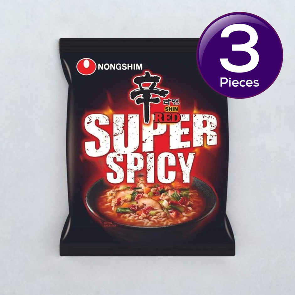 Korean Nongshim Shin Red Super Spicy Veg Combo