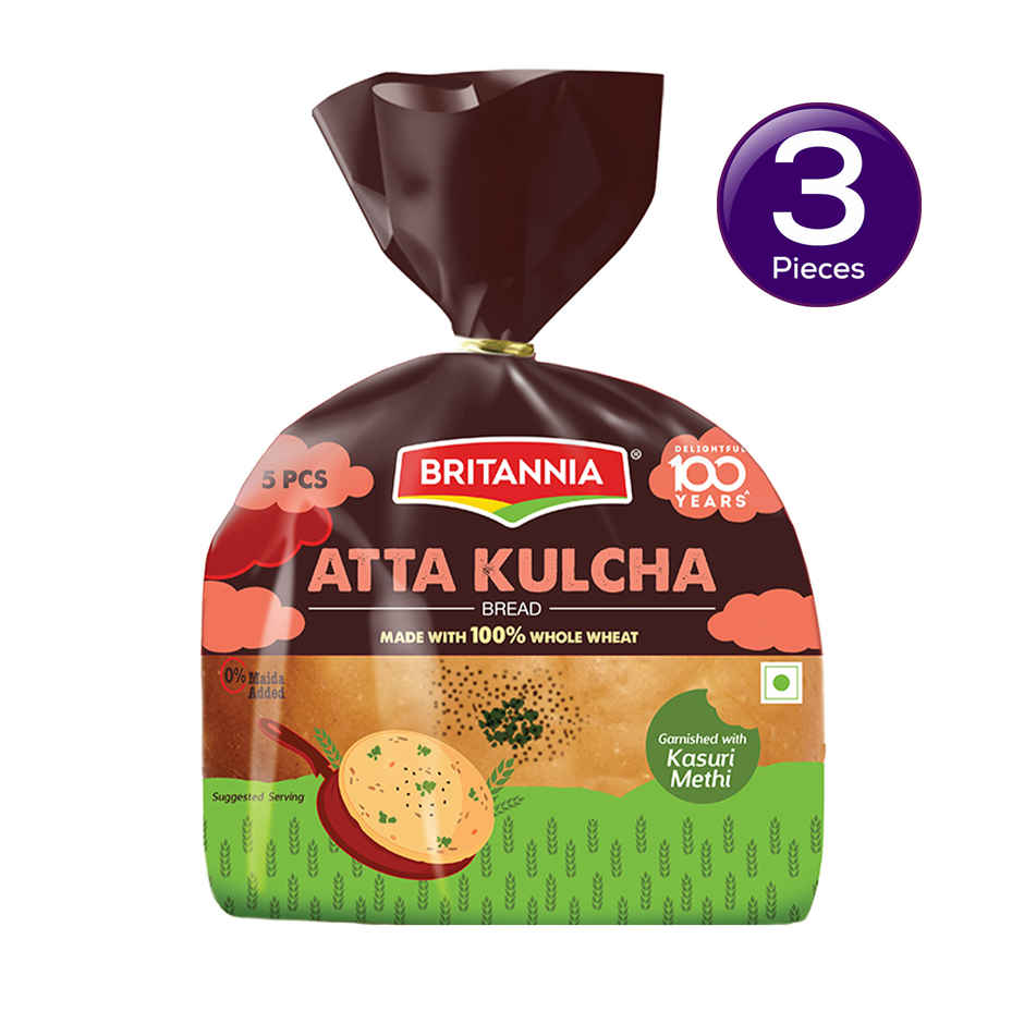 Britannia Atta Kulcha Bread (5 pcs) Combo