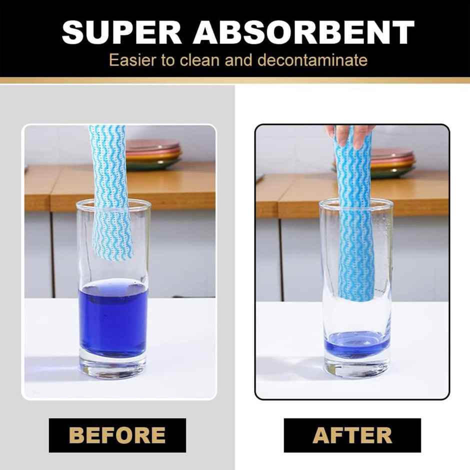 Daluci 2 Ply Non-Woven Reusable Kitchen Towel Roll | 80 Pulls | Assorted Cleaning Roll