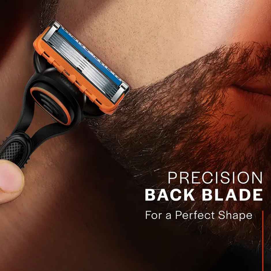 Gillette Fusion Manual Shaving Razor For Men (1pc) & Gillette Sensitive Shaving Gel Soothing With Aloe Vera (195g) Combo