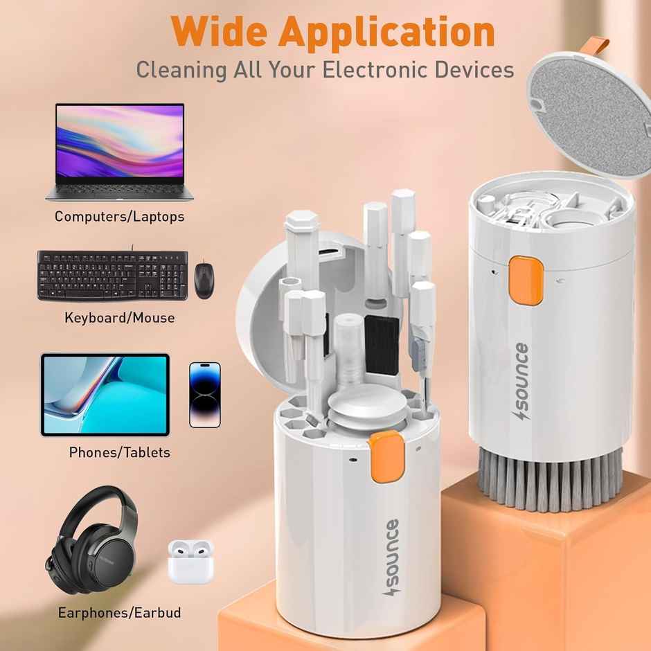 Sounce 20 in 1 Multi Use Laptop & Gadget Cleaning kit with Dust Removal Blown - White