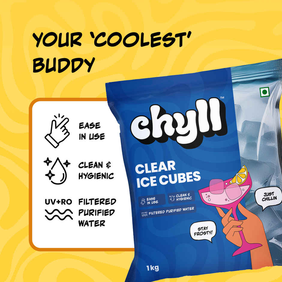 Chyll Ice Cubes (Cube Ice) (1kg) & Schweppes Ginger Ale (300ml) Combo