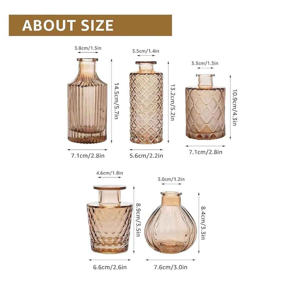 TIED RIBBONS Glass Vase Set | Brown