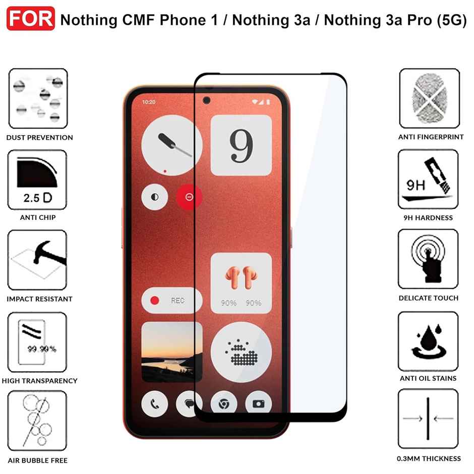 Artistque Tempered Glass for Nothing Phone 3A Pro | Nothing Phone 3A Screen Protector Guard