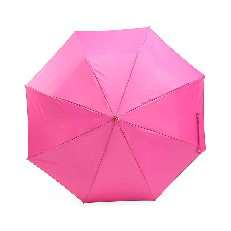 Citizen 3 Fold 22 Inch Auto Pink Mono Silver Umbrella