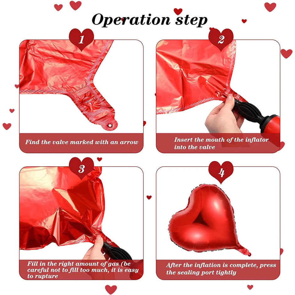 Happy Valentine Decoration with Red Heart and Teddy Foil Balloons | Party Propz