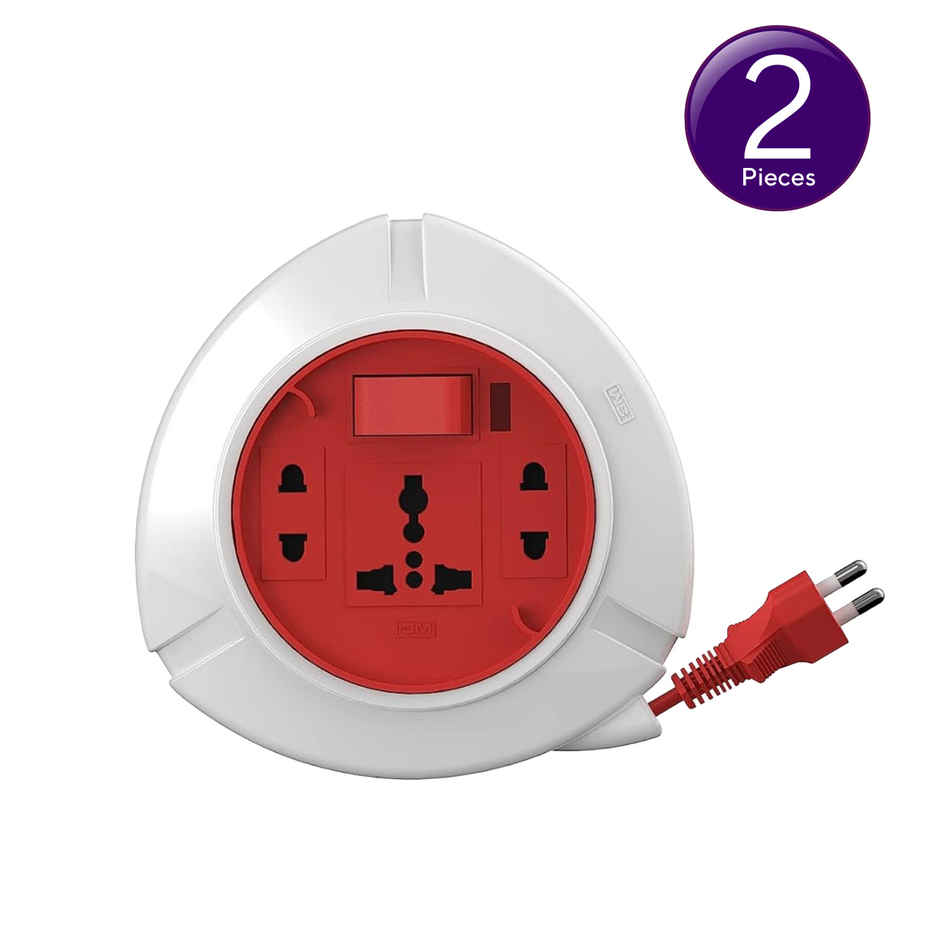 GM 3041 Trio 2 Pin Flex Box 5 Mtr. with Indicator & International Socket Combo 