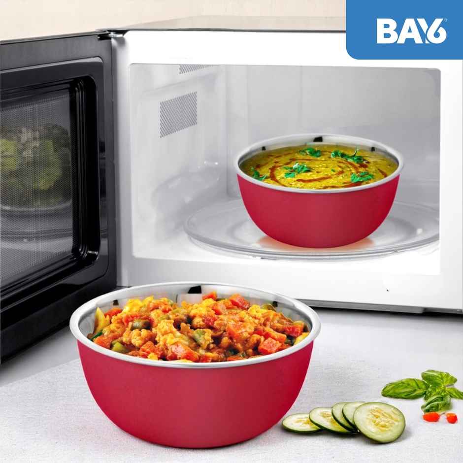 BAY6 Steel Microwave-Safe Bowl Set - (2pc) - (800ml + 1000ml)