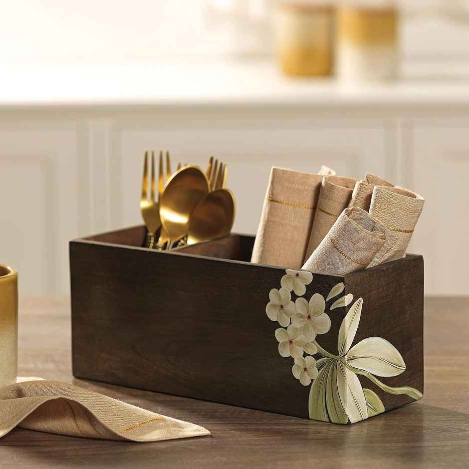 Ellementry Frangipani Wooden Cutlery Stand