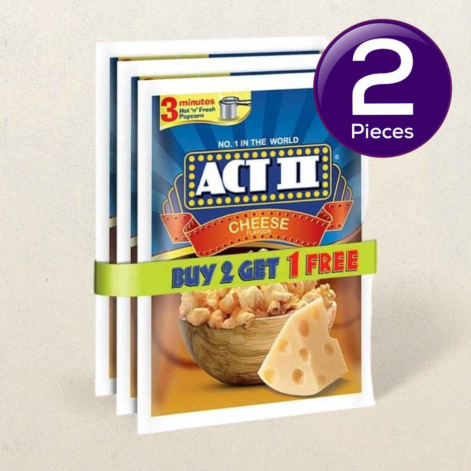ACT II Instant Popcorn - Cheese, Buy 2 Get 1 free offer, Hot & Fresh in 3 mins Combo