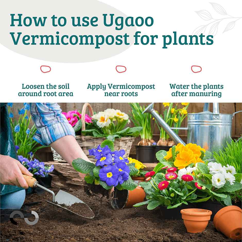 Ugaoo Cow Dung Manure Fertilizers For Plants & Home Gardening(1kg) & Ugaoo Vermicompost For Plants - Organic Fertilizer & Manure(1kg) Combo
