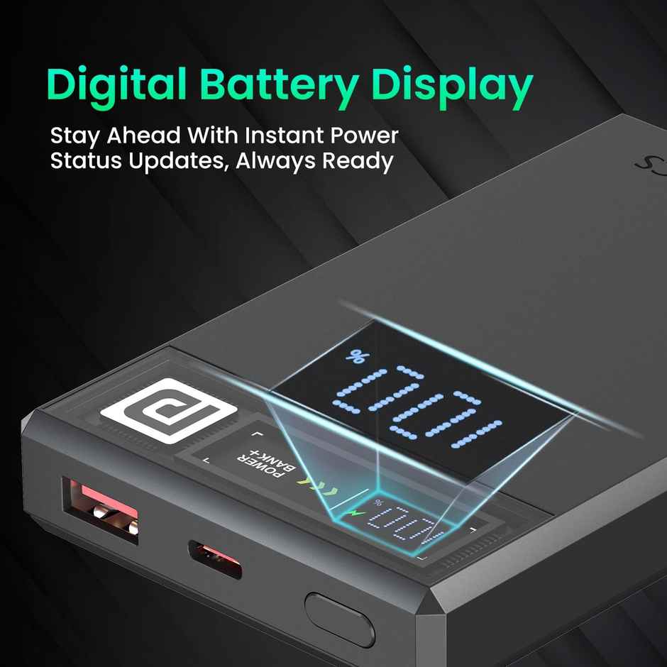 Portronics 15W Magnetic 10000 mAh Wireless Power Bank(Dark Grey)