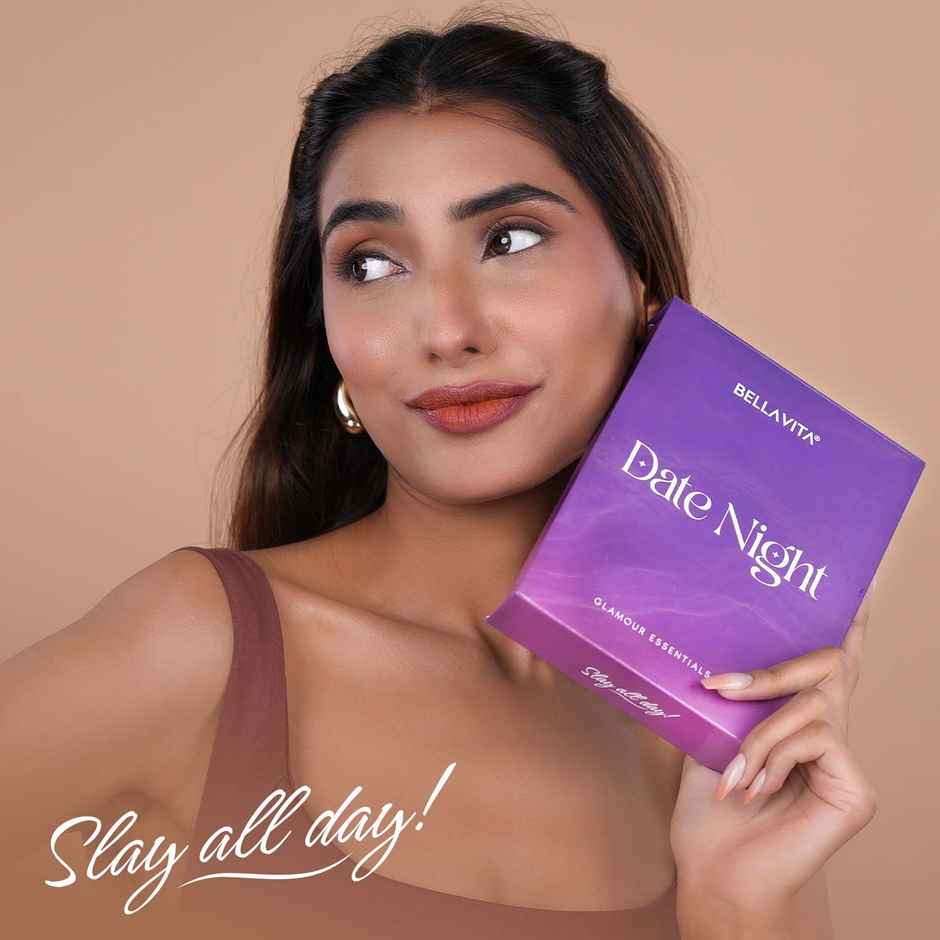 Bella Vita Date Night Gift Set for Women | 2 Mini Liquid Lipstick, Kajal, Eyeliner, Date Perfume