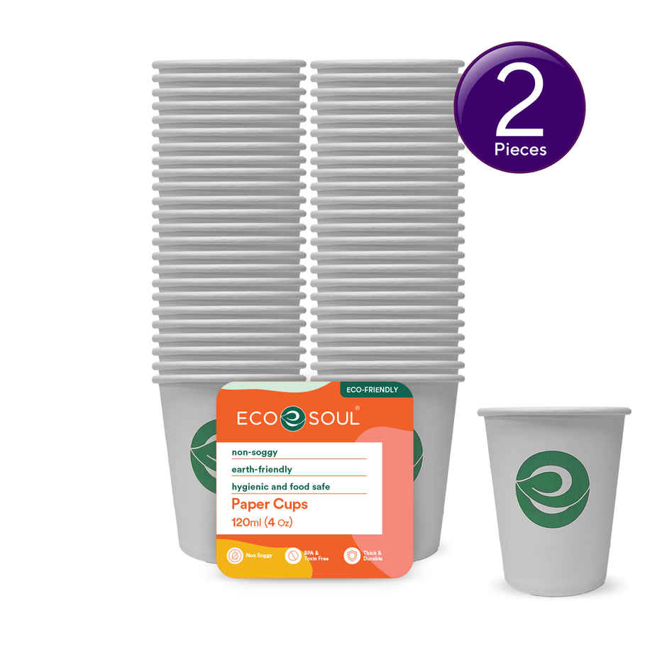 ECO SOUL 120 ml | 50 Count | Disposable Cup/Glass Combo