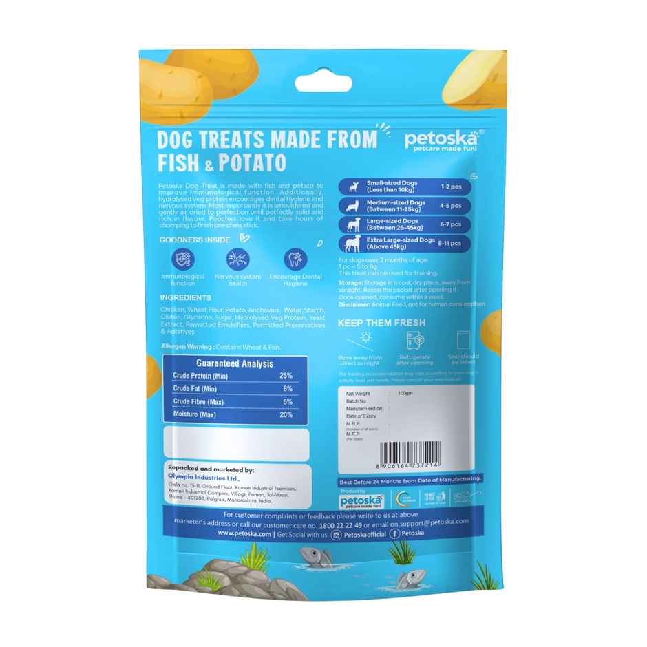 Petoska Dog Treats Potato Fish Sticks Combo