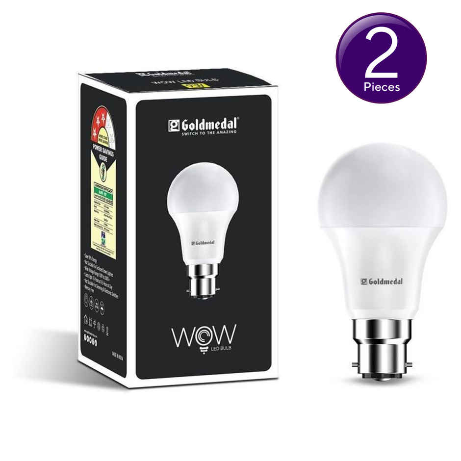 Gold Medal WOW 9W B22 Base LED Bulb For Home & Office | 230 Degree Light Coverage | 4kV Surge Protection | High Voltage Protection | Energy Efficient Combo 