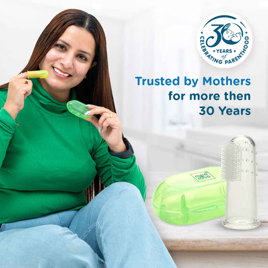 Mee Mee Tooth & Gum Cleaning Finger Baby Toothbrush - Plastic | Green