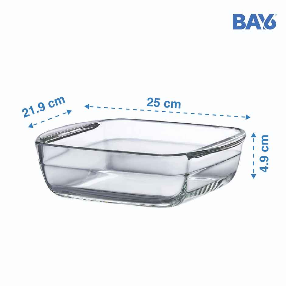 BAY6 Premium Imported Borosilicate Baking Dish Square - 1.6 L