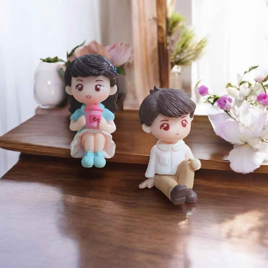 Go Hooked Couple Figurines - Dolls Sitting | Romantic Couple Figurines - Home Decor Gifts
