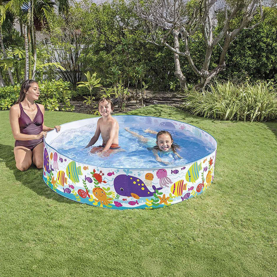 Toyshine Intex 4 Feet Kids Pool (Multicolour, 3-6 Years)