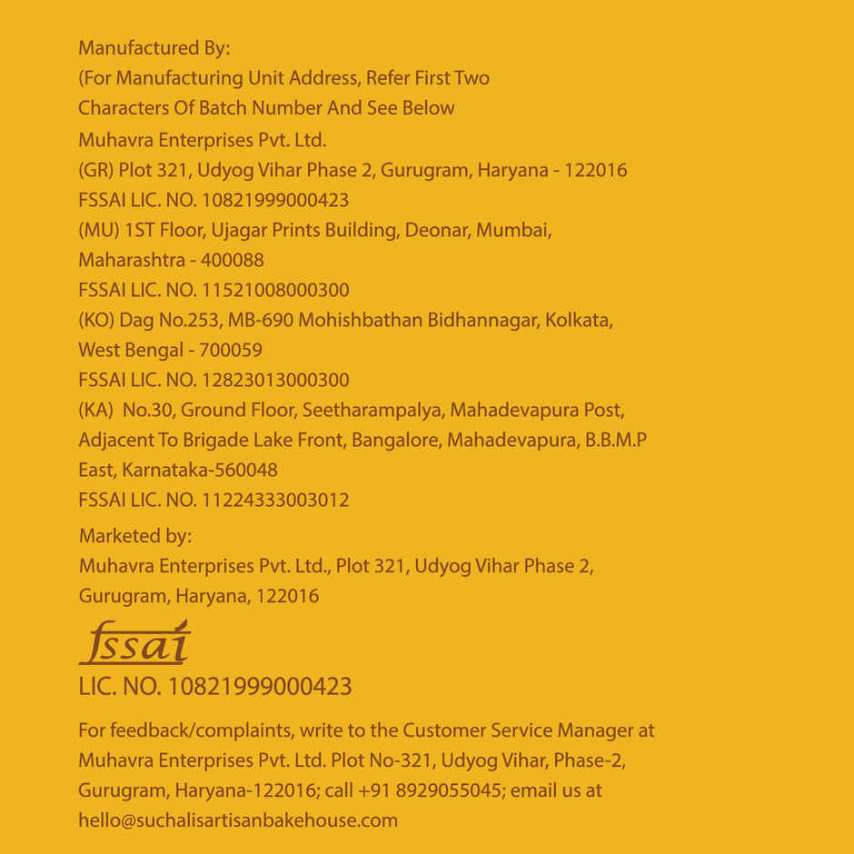 Suchali'S Artisan Bakehouse 100% Whole Wheat Sourdough (Pouch)