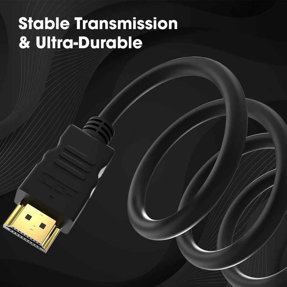 Sounce 3 Meter High-Speed HDMI Cable - Hdmi Arc Enabled | 64 Gbps | 4K 120Hz | 1080P 240Hz | Strong & Durable | Supports Up To 32 Audio Channels | Gold Plated | 3Meter - Black