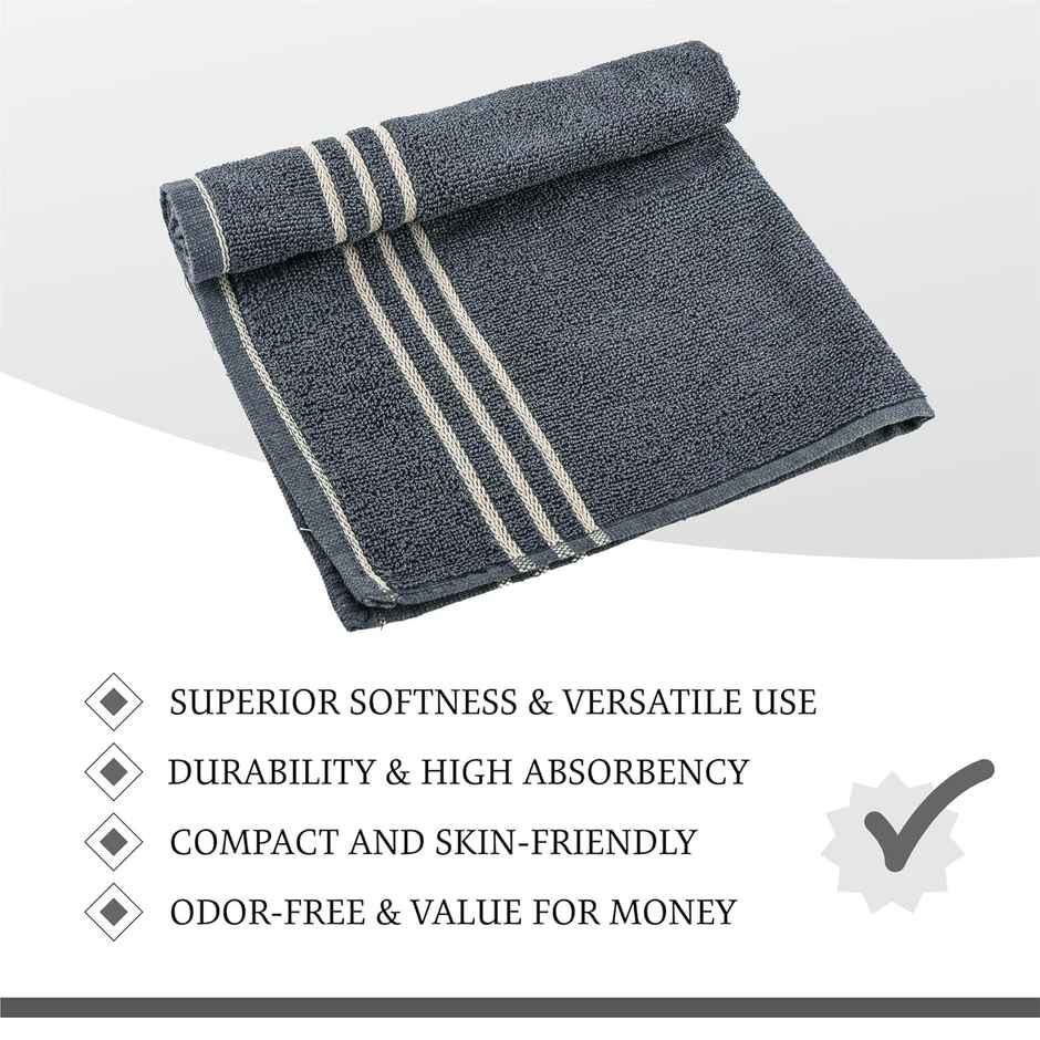 Kuber Industries Pack of 2 Soft Cotton Face Towels | Workout Napkins for Men & Women | Dark Grey