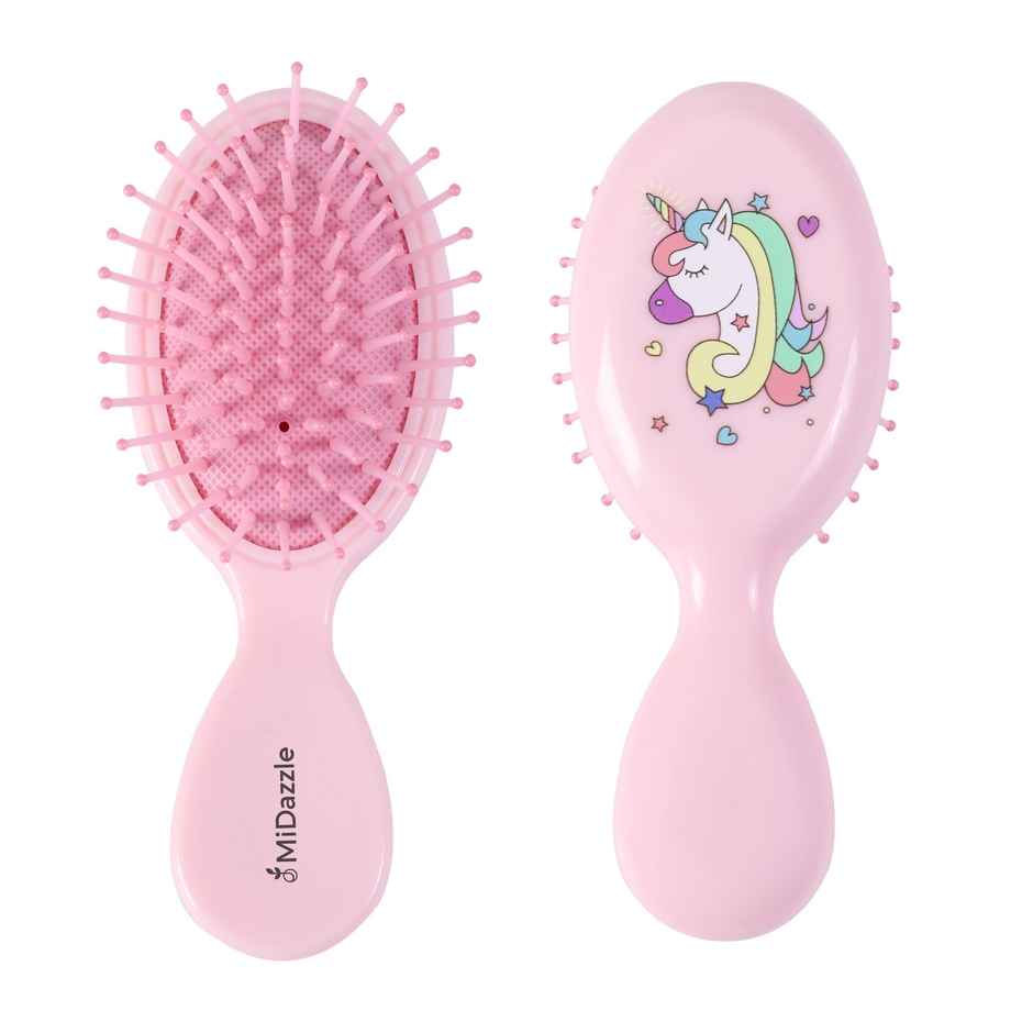 Midazzle Premium Unicorn Baby/Kids Hair Brush Pink