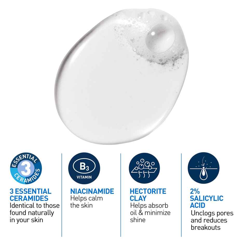 CeraVe Blemish Control Cleanser With 2% Salicylic Acid & Niacinamide For Acne-Prone Skin