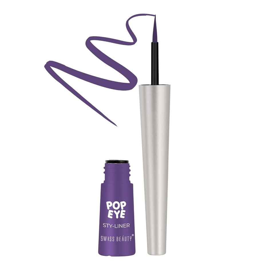 Swiss Beauty Waterproof Pop Eyeliner With Smudge Proof and Quick Drying Formula - 07 Plum Purple