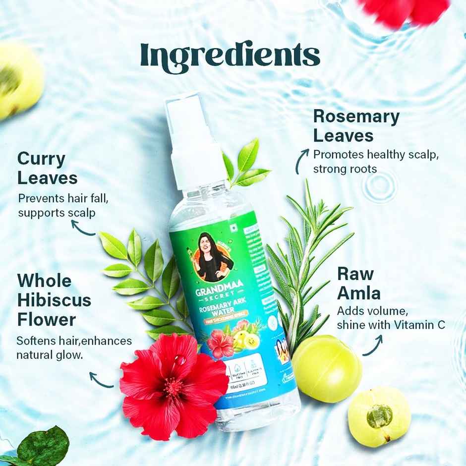 Nidhi'S Grandmaa Secret Rosemary Water Ark - Hair Thickening Mist Spray - Pure Distillate