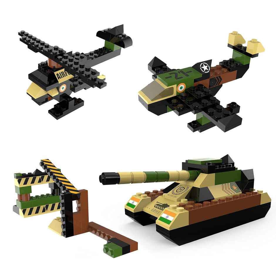 Webby Toys 4 in 1 Military Blocks Game (Multicolour, 5+ years)