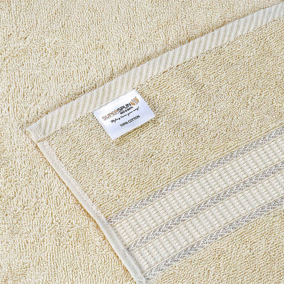 Superspun 100% Cotton- 420 Gsm- Vodre- Single Piece- Bath Sheet- Size:90 x 180 - Cream