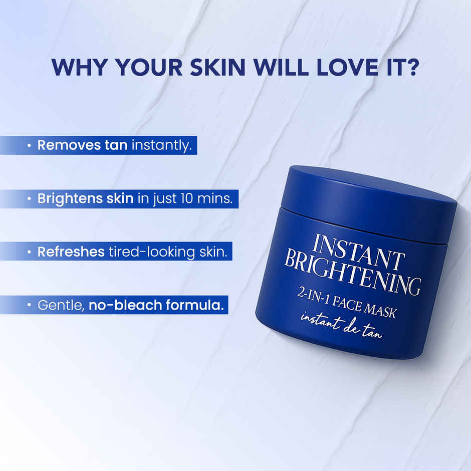 BELLAVITA Instant Brightening 2-in-1 Face Mask | Instant Tan Removal