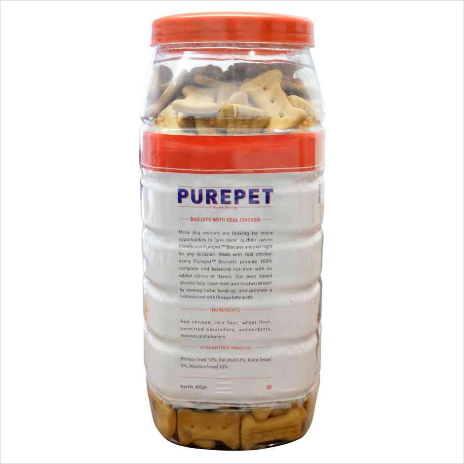 Purepet Chicken Flavour Dog Biscuit Treats Jar