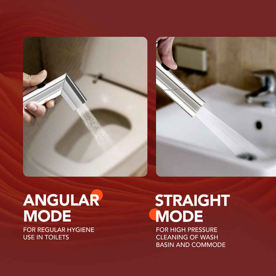 Lorazzo Duo Drift Health Faucet Jet Spray Set with 1-meter Hose Pipe | SS 304 | Wall Hook