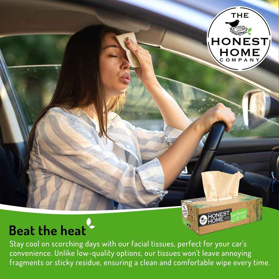 The Honest Home Company Bamboosa 2 Ply Facial Tissue | 100 Pulls | Brown