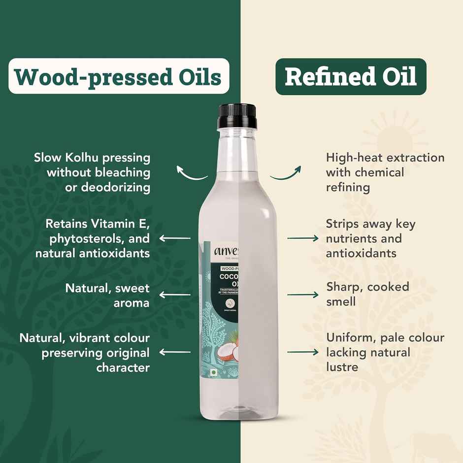Anveshan Coconut Wood Cold Pressed Oil (Nariyal Oil)