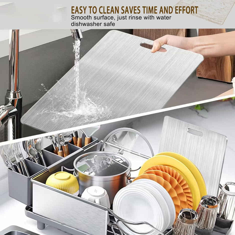 2Mech Stainless Steel Chopping Board Vegetable | Fruit Cutting | Kneeding