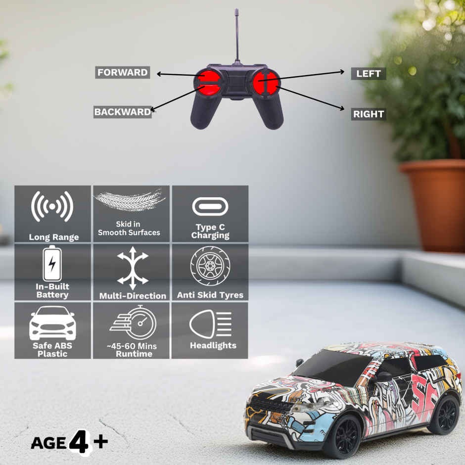 Frendo 1:24 Hi Speed Remote Control Car - Rov Grafitti | Multicolour