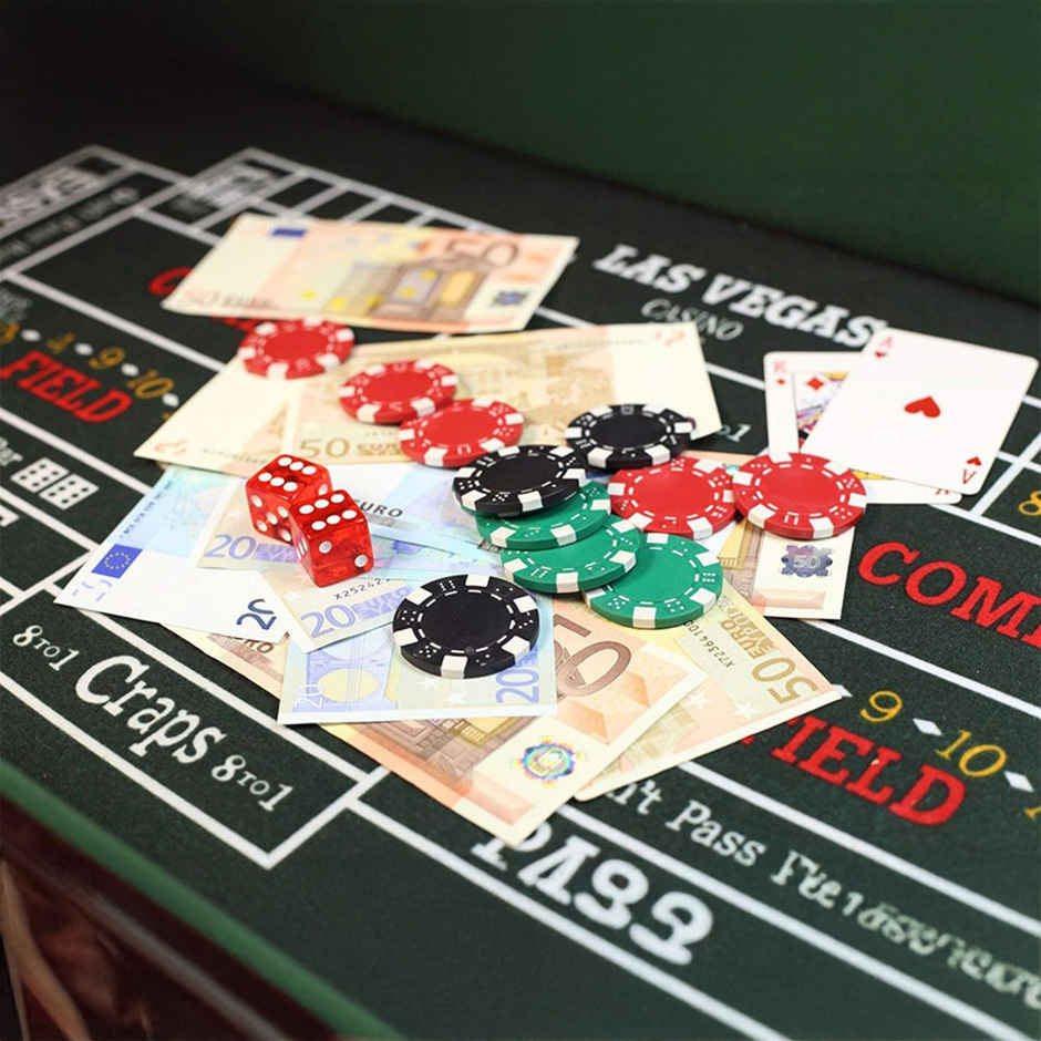 Toyshine Casino Style Poker Chips Set with Aluminum Finish Case, 2 Decks of Cards, 5 Dice, 1 Dealer Button - 200 Chip set