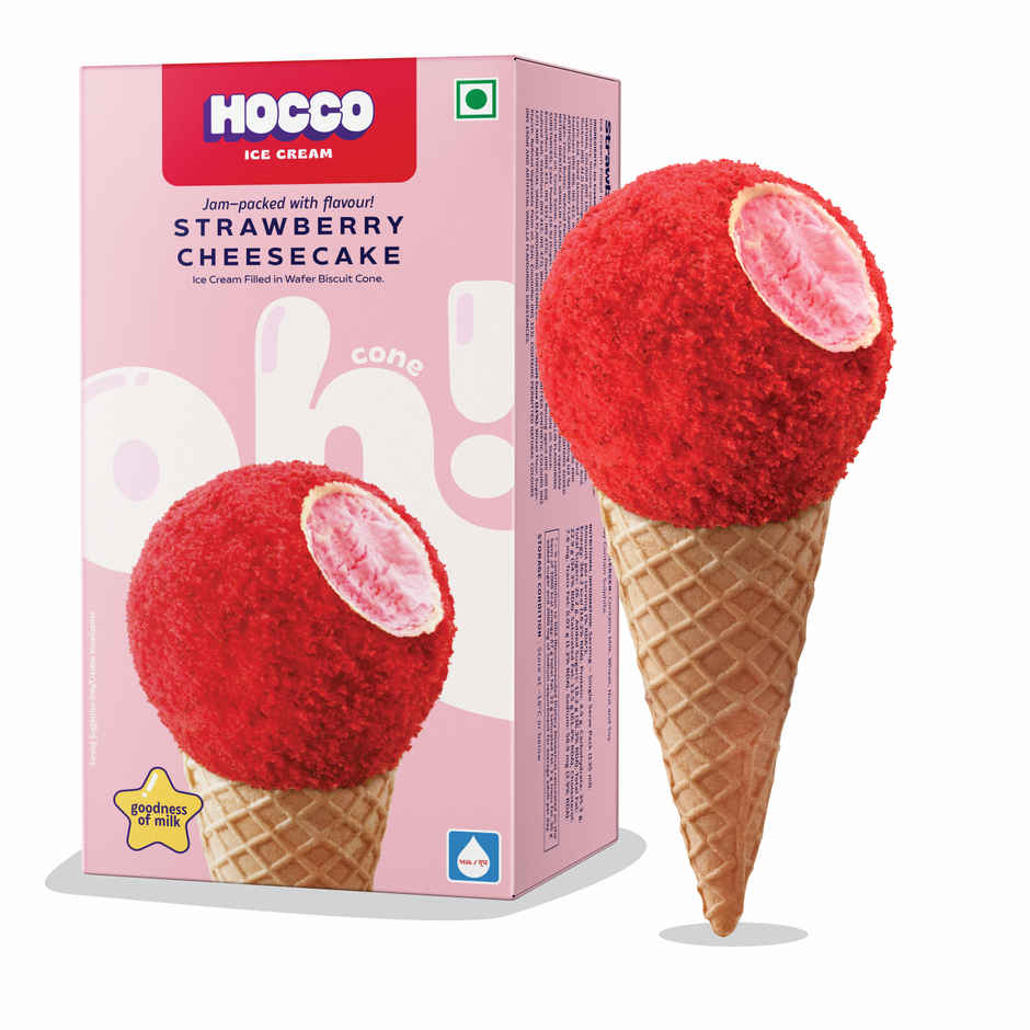 Hocco Strawberry Cheese Cake Ice Cream Cone