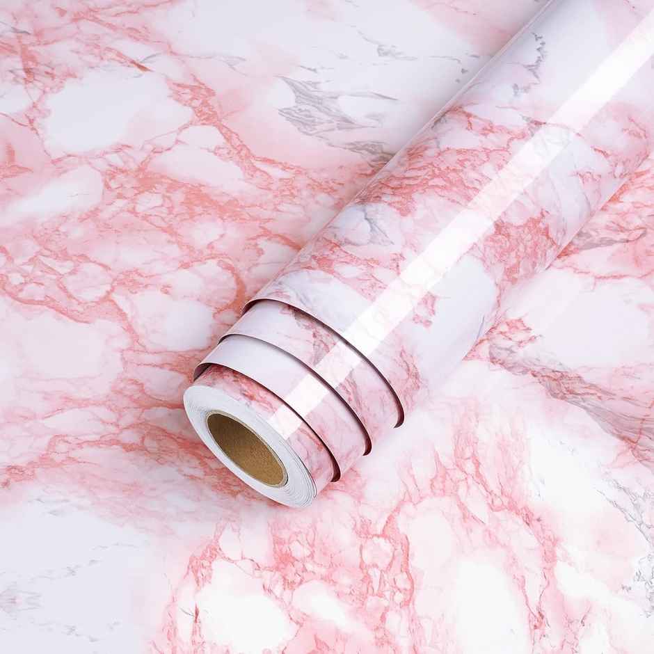 Perpetual Marble Stickers | DIY Peel & Stick Waterproof Wallpaper | 60 x 200Cm | Pink