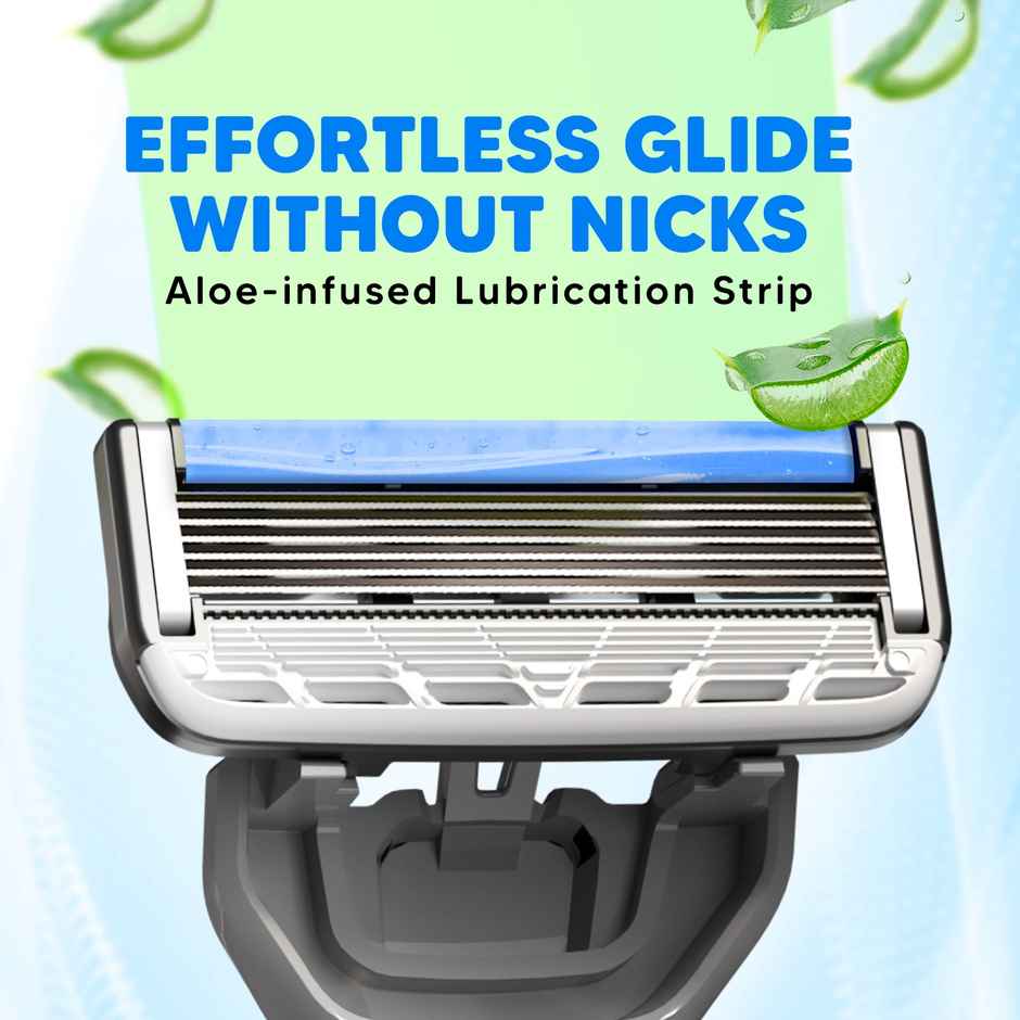 LetsShave Pro 6 Portable Razor for Men | World's First 6-Blade Shaving Razor