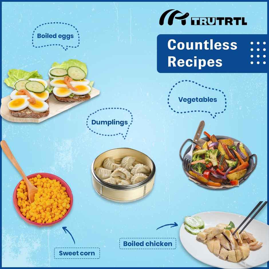 truTRTL Smart Instant Egg Boiler Machine 350 Watts | Boil upto 7 Eggs, 3 Modes, Automatic, Overheat Protection (414 ml) - White